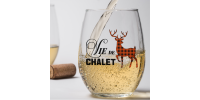 Chalet - Coupe, verre ou verre de bière "Vie de chalet - Chevreuil debout" *PERSONNALISABLE*